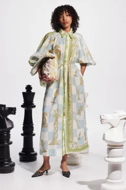 Dresses-HUSK Alemais Checkmate Dress - Print