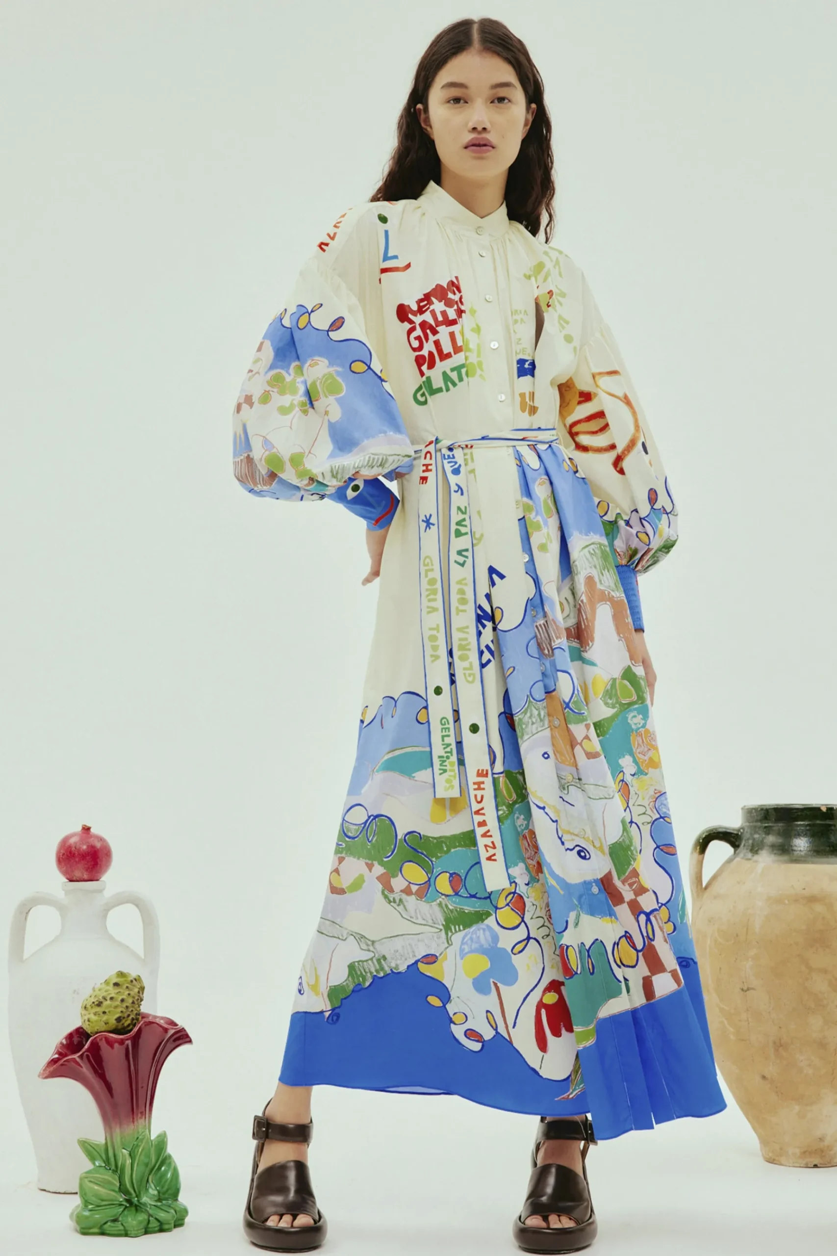Dresses-HUSK Alemais Nadia Shirtdres - Multi Coloured MultiColoured
