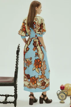 Dresses-HUSK Alemais Ondine Dress - Sky