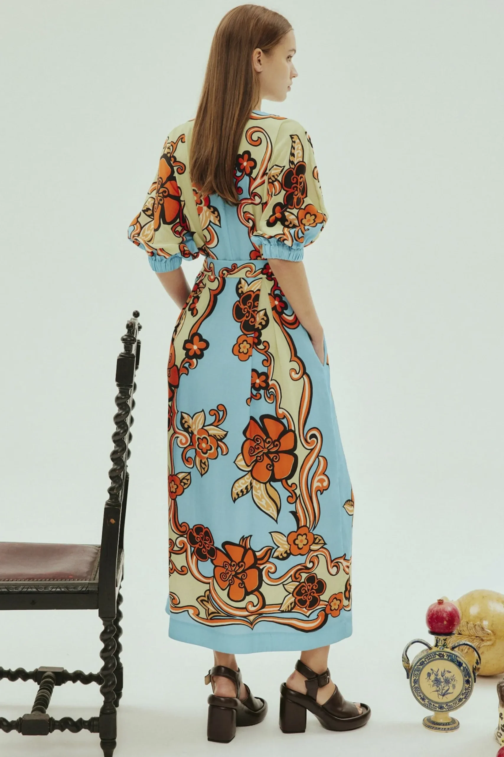Dresses-HUSK Alemais Ondine Dress - Sky