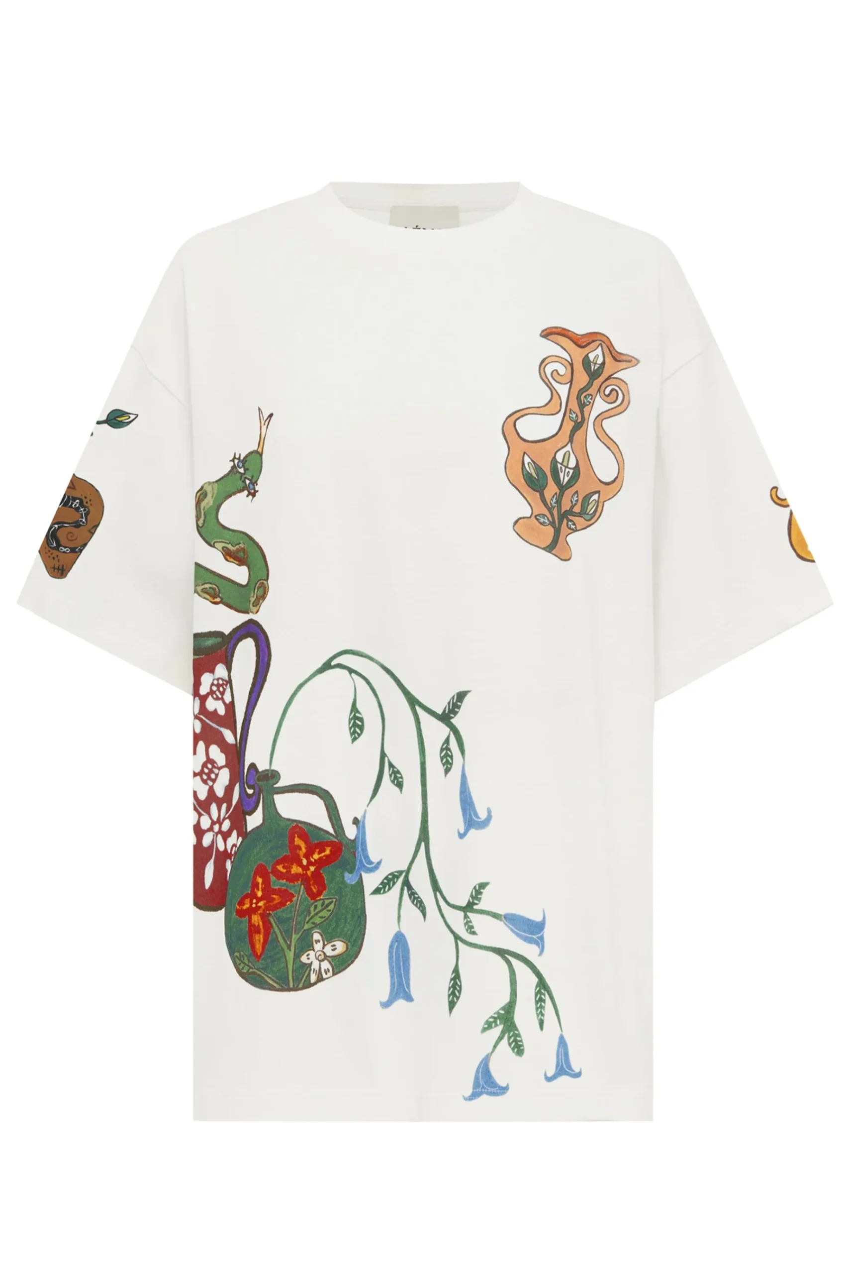 Tees & Tanks-HUSK Alemais Rose Tee - White