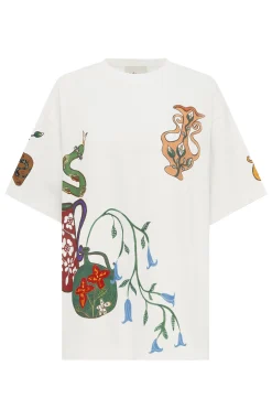 Tops-HUSK Alemais Rose Tee - White