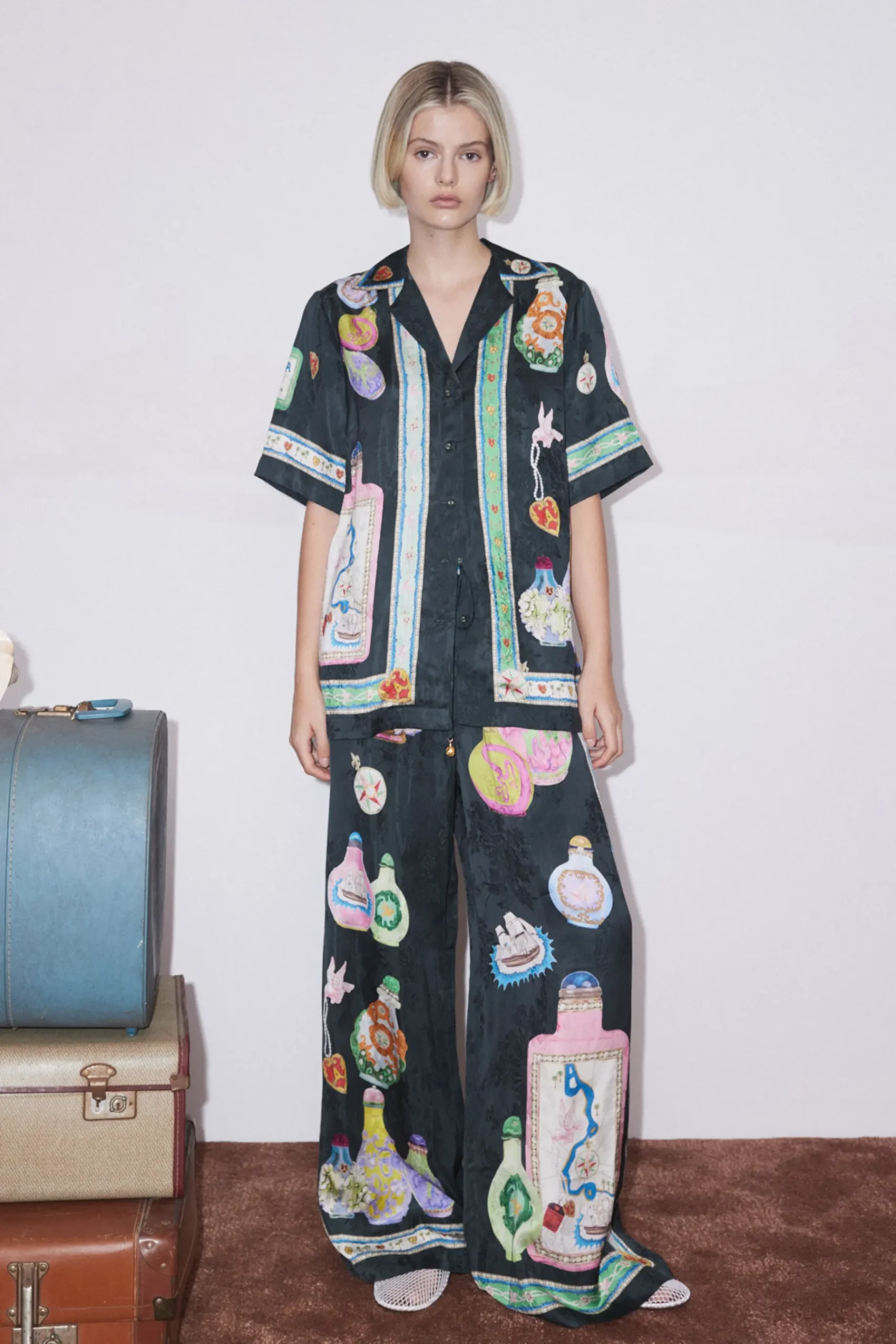 Tops-HUSK Alemais Royal Shirt - Print