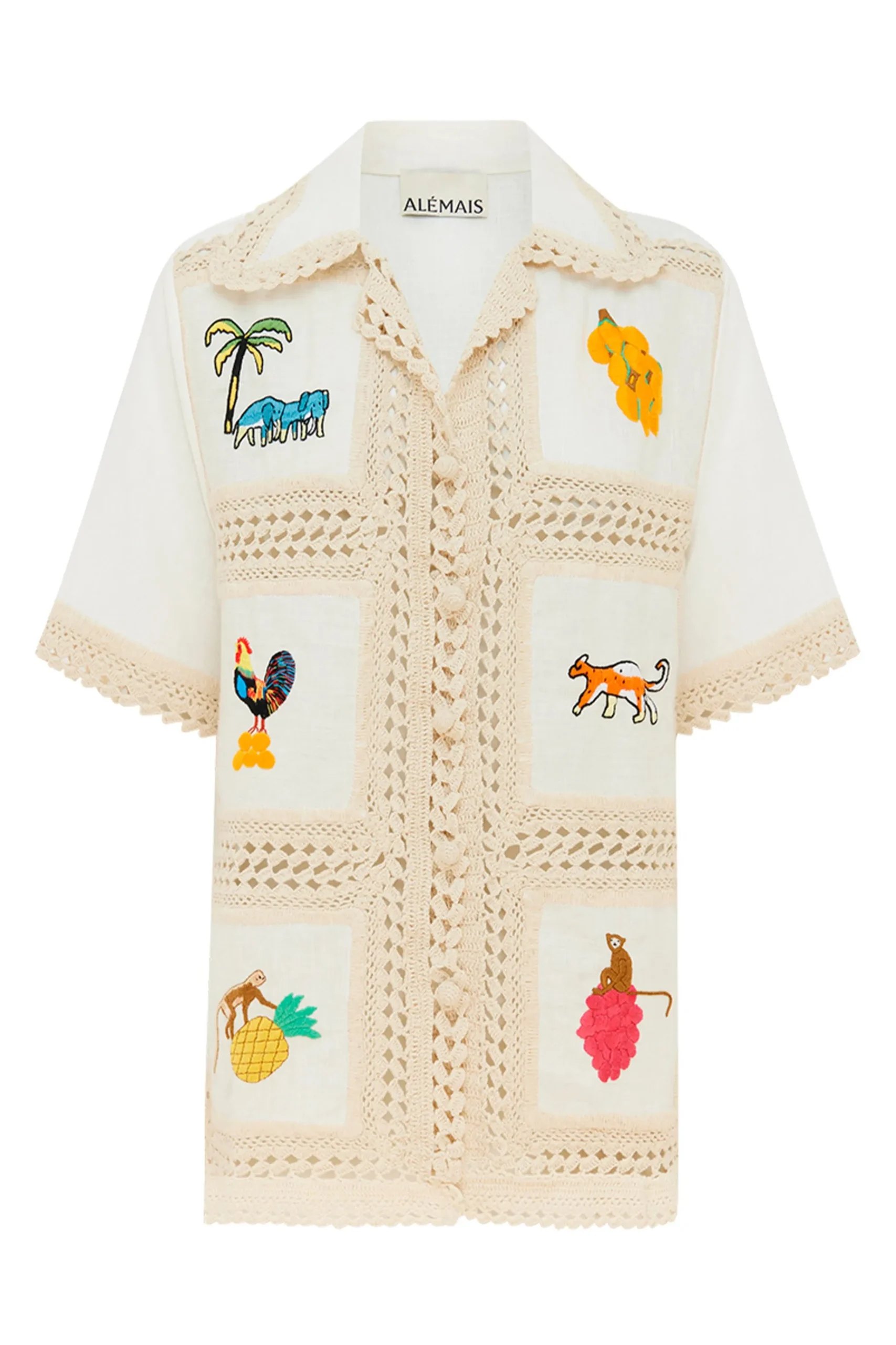 Tops-HUSK Alemais Teddy Shirt - Cream