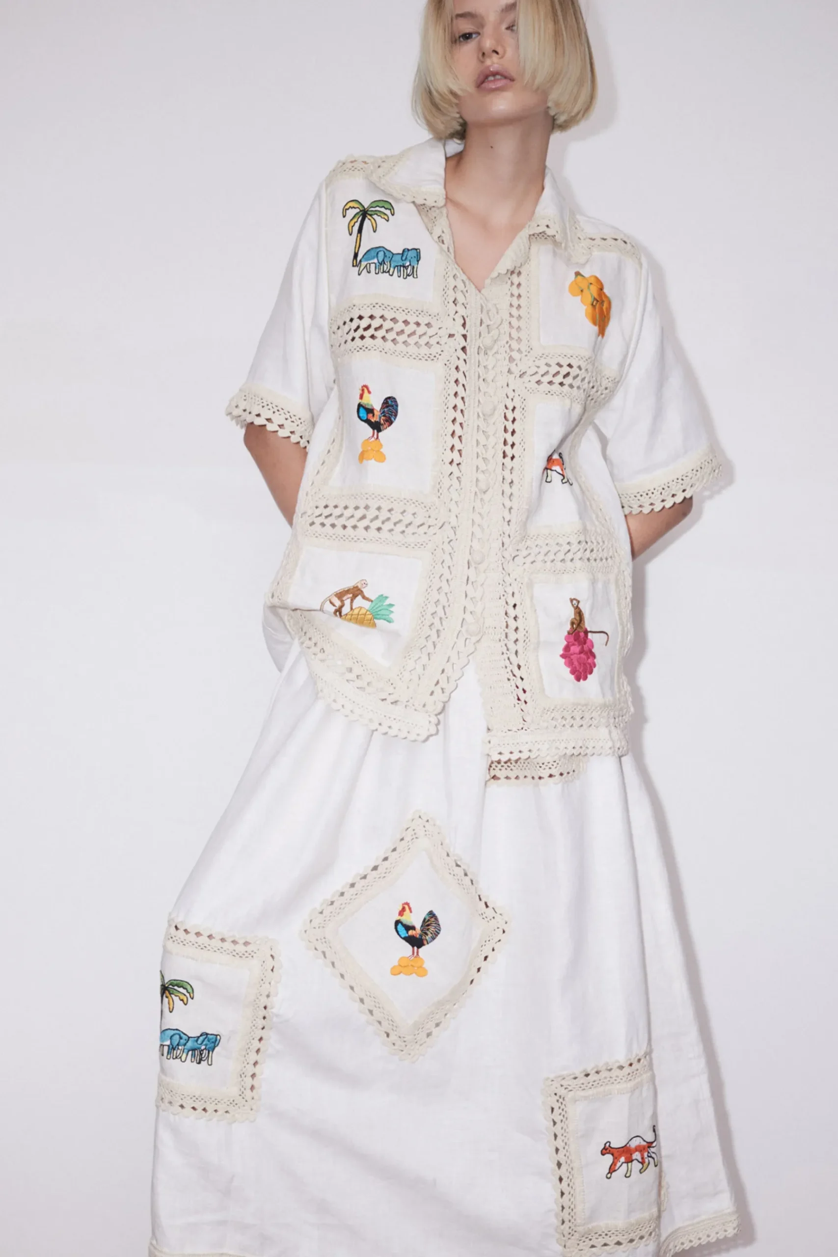 Tops-HUSK Alemais Teddy Shirt - Cream
