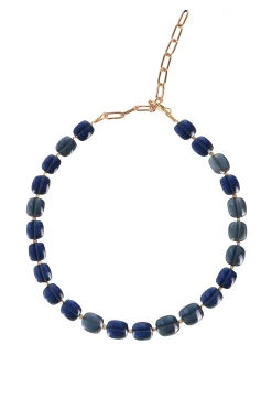 Necklaces-HUSK Alouette Design Barrel Necklace - Lapis