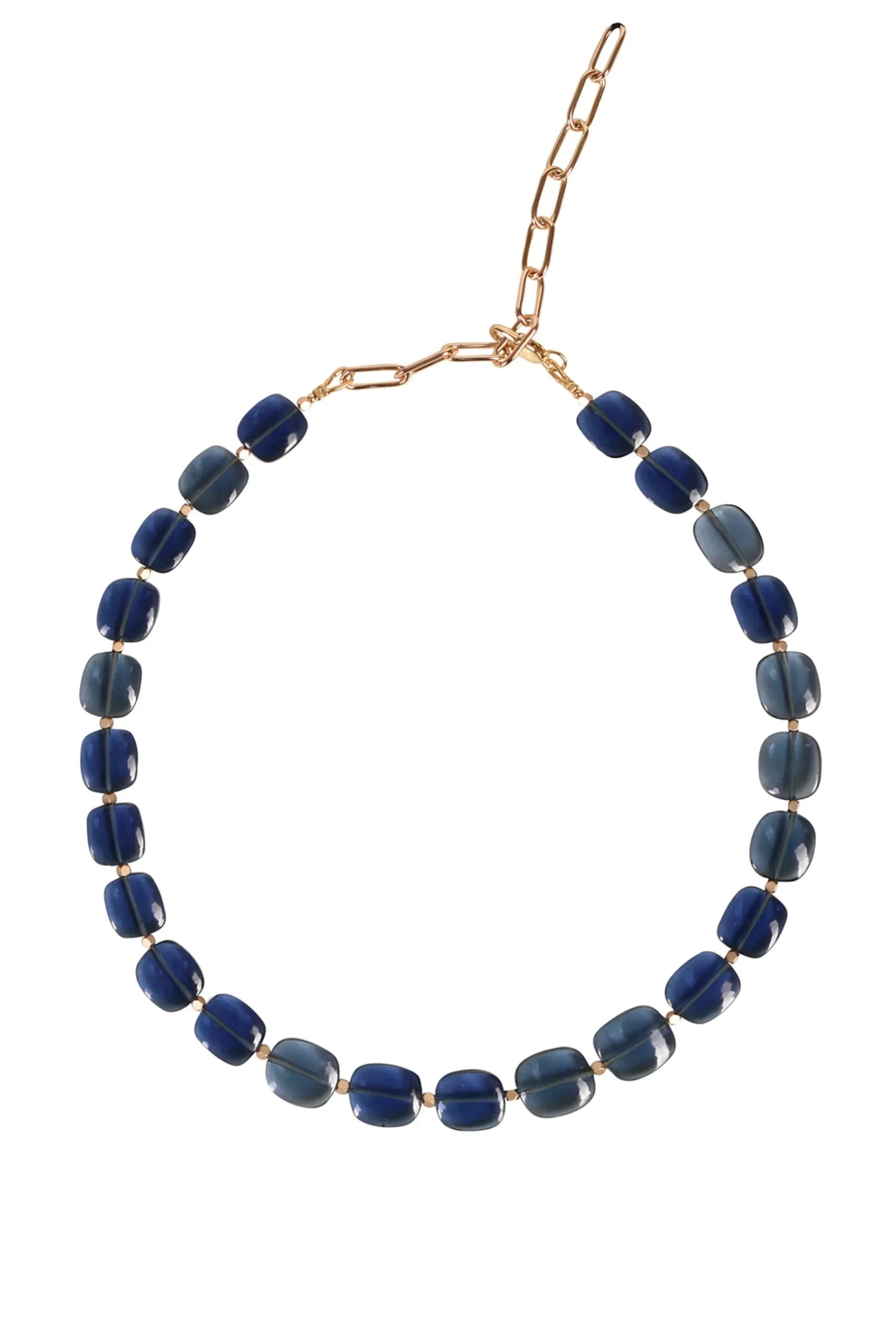 Necklaces-HUSK Alouette Design Barrel Necklace - Lapis