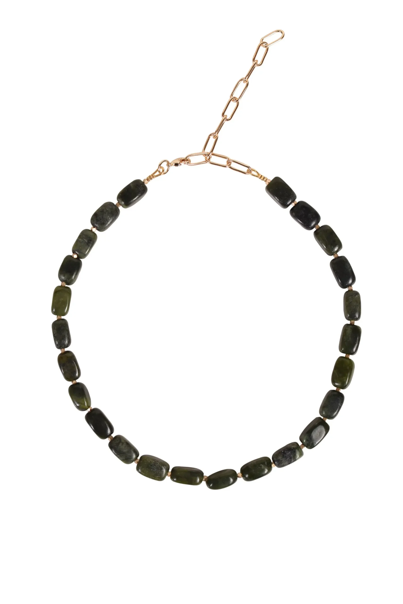Necklaces-HUSK Alouette Design Barrel Necklace - Olive