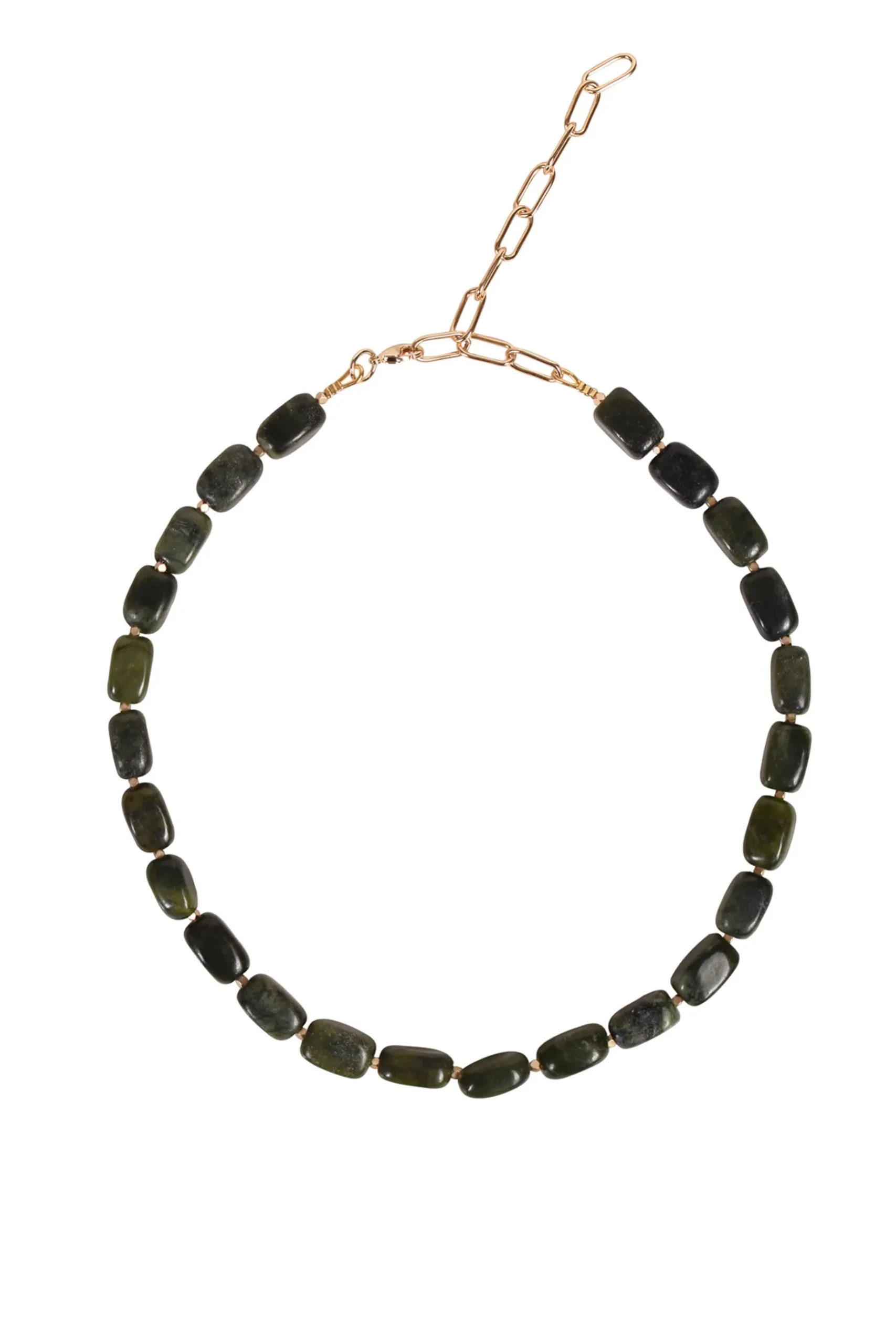 Necklaces-HUSK Alouette Design Barrel Necklace - Olive