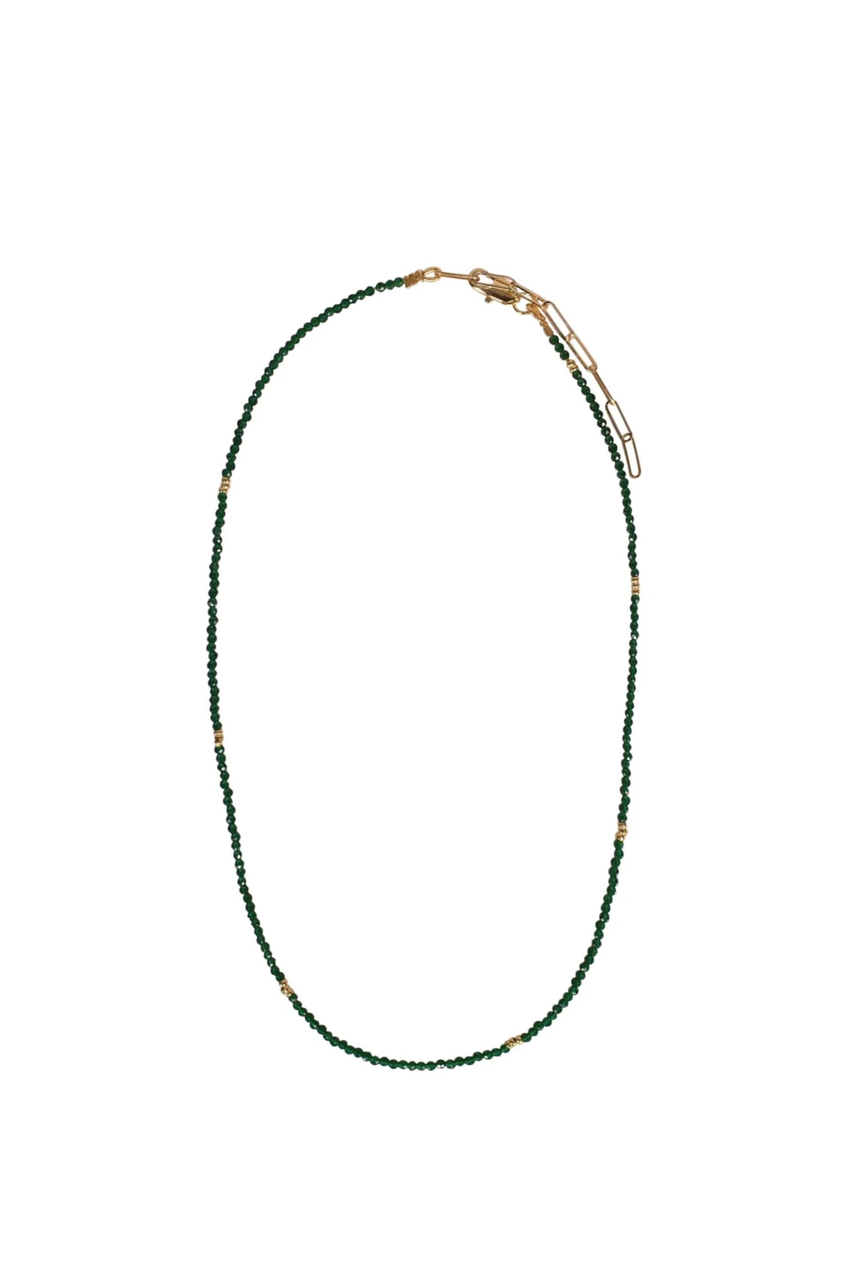 Necklaces-HUSK Alouette Design Tiny Necklace - Emerald