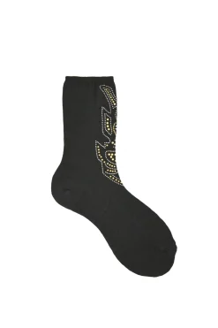 Scarves, Socks & Gloves-HUSK Alto Milano Cleo Sock - Black