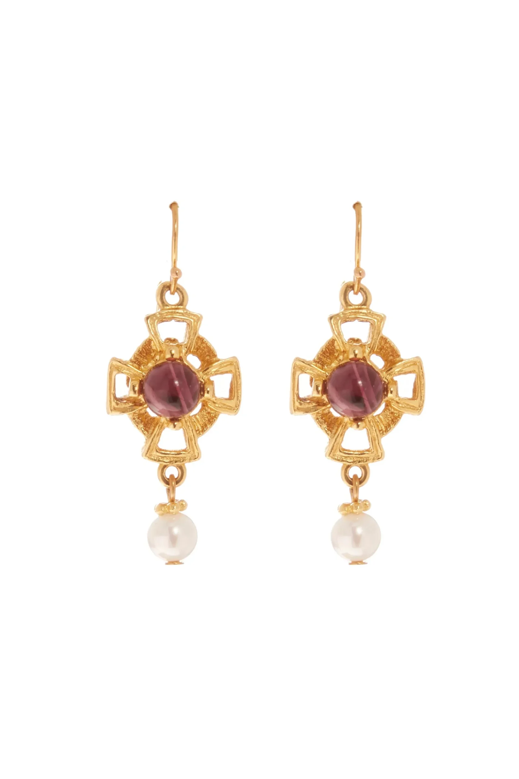 Earrings-HUSK Ben Amun Bezel Earring - Gold