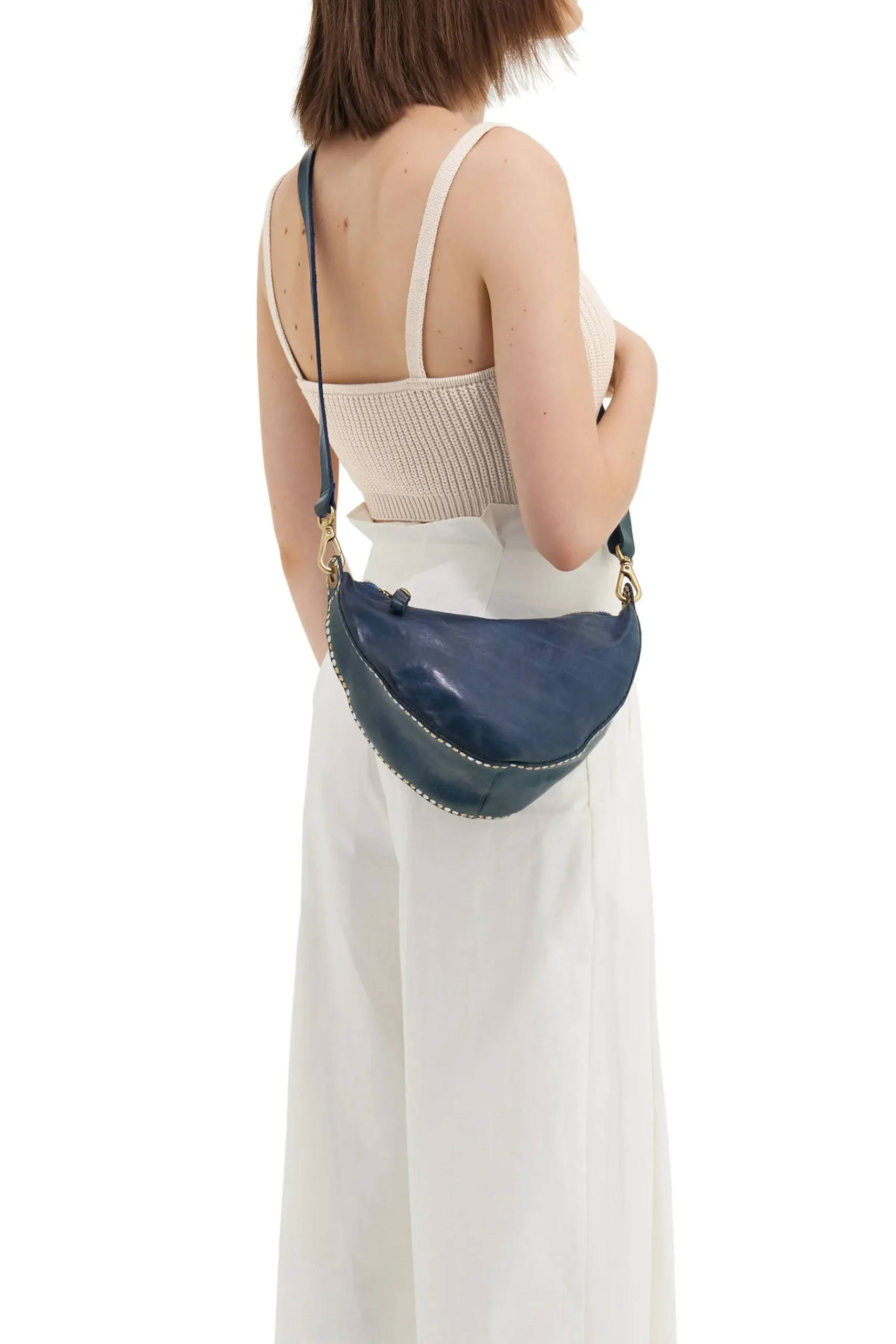 Bags-HUSK Campomaggi Moon Crossbody - Sapphire
