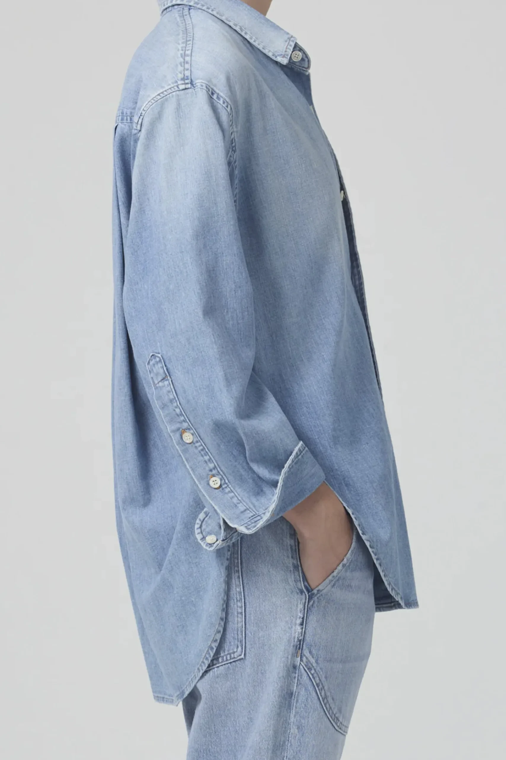 Tops-HUSK Citizens of Humanity Kayla Shirt - Blue - Light Blue-Light