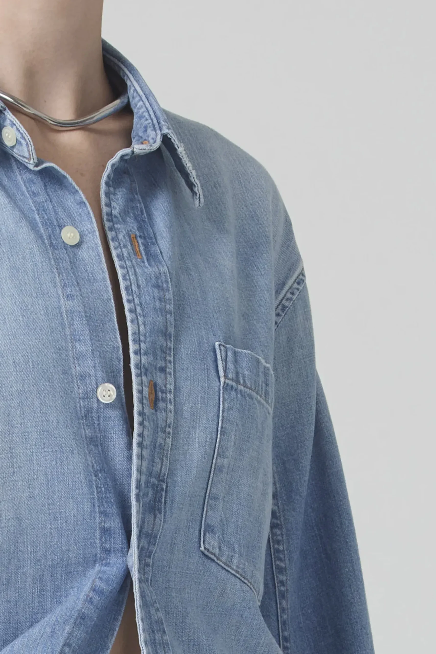 Tops-HUSK Citizens of Humanity Kayla Shirt - Blue - Light Blue-Light