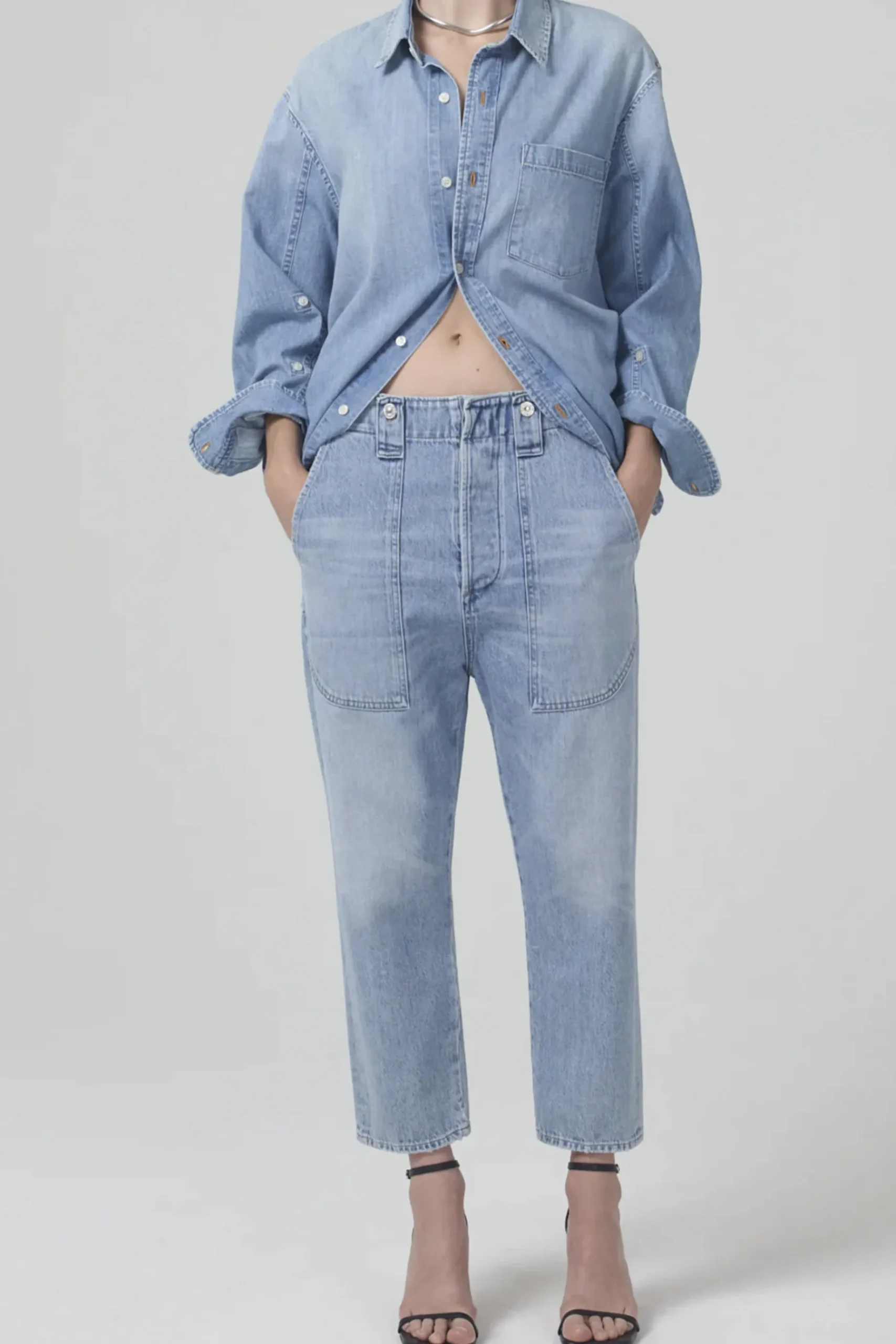Tops-HUSK Citizens of Humanity Kayla Shirt - Blue - Light Blue-Light