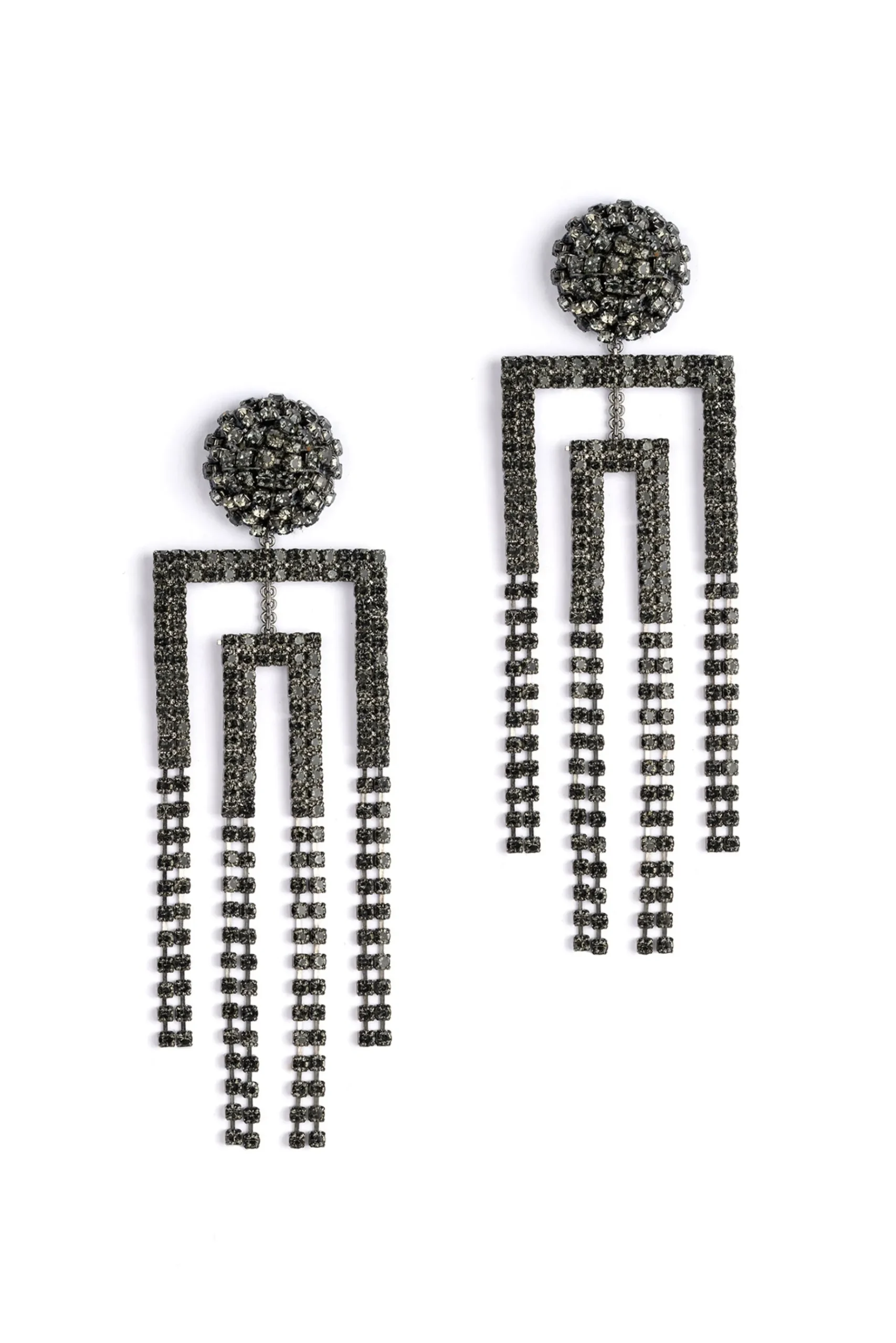 Earrings-HUSK Deepa Gurnani Arita Earring - Gunmetal