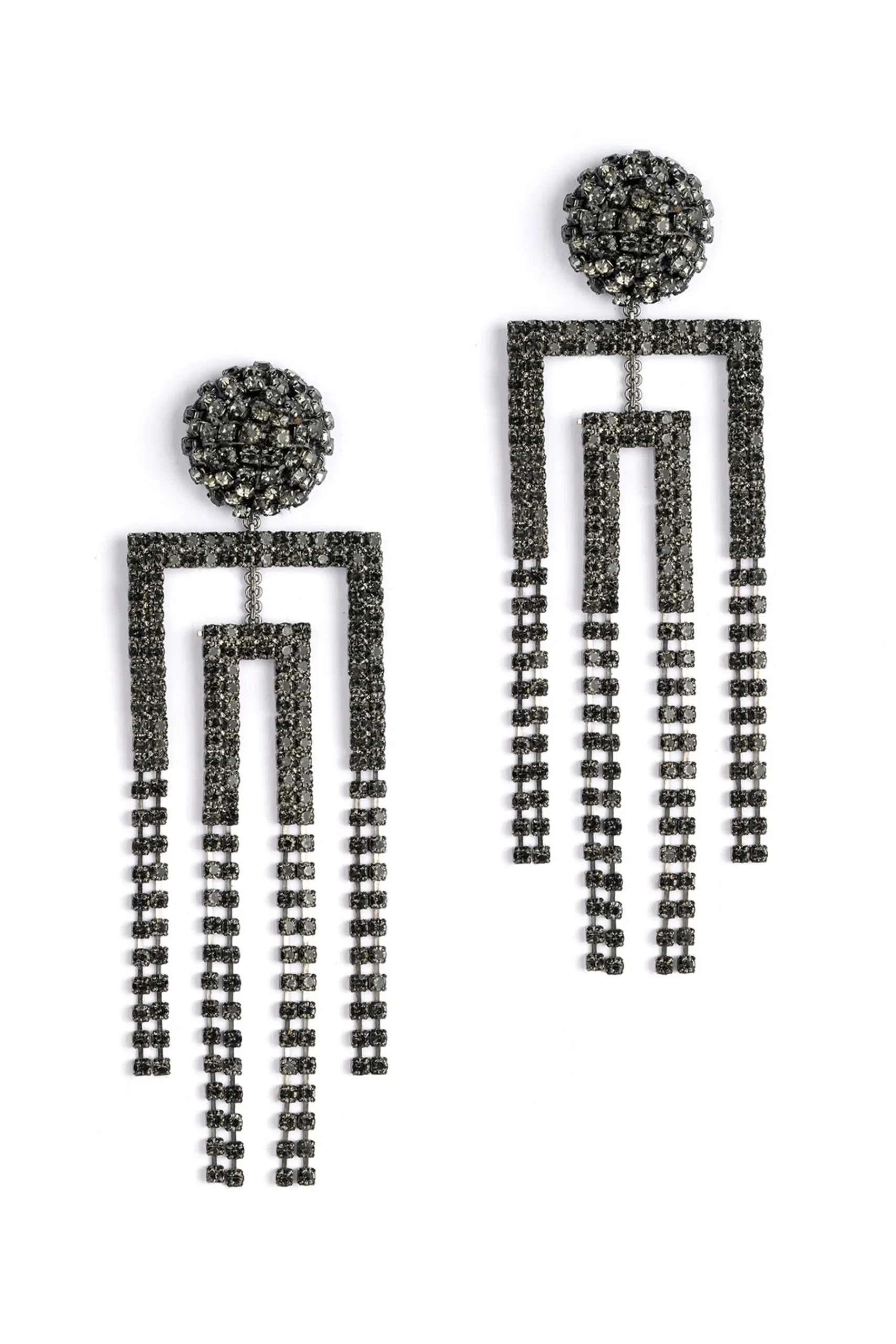 Earrings-HUSK Deepa Gurnani Arita Earring - Gunmetal