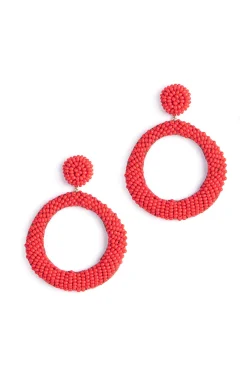 Earrings-HUSK Deepa Gurnani Asta Earring - Red