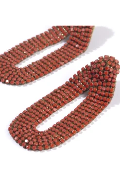 Earrings-HUSK Deepa Gurnani Bianca Earring - Coral