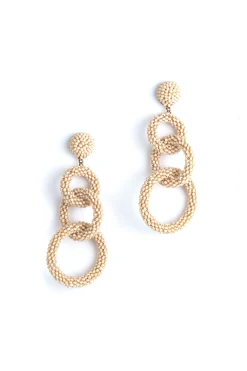 Earrings-HUSK Deepa Gurnani Ember Earring - Beige