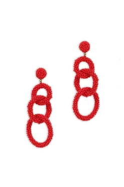 Earrings-HUSK Deepa Gurnani Ember Earring - Red