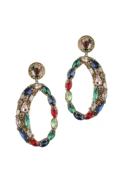 Earrings-HUSK Deepa Gurnani Freida Earring - Multi Coloured MultiColoured
