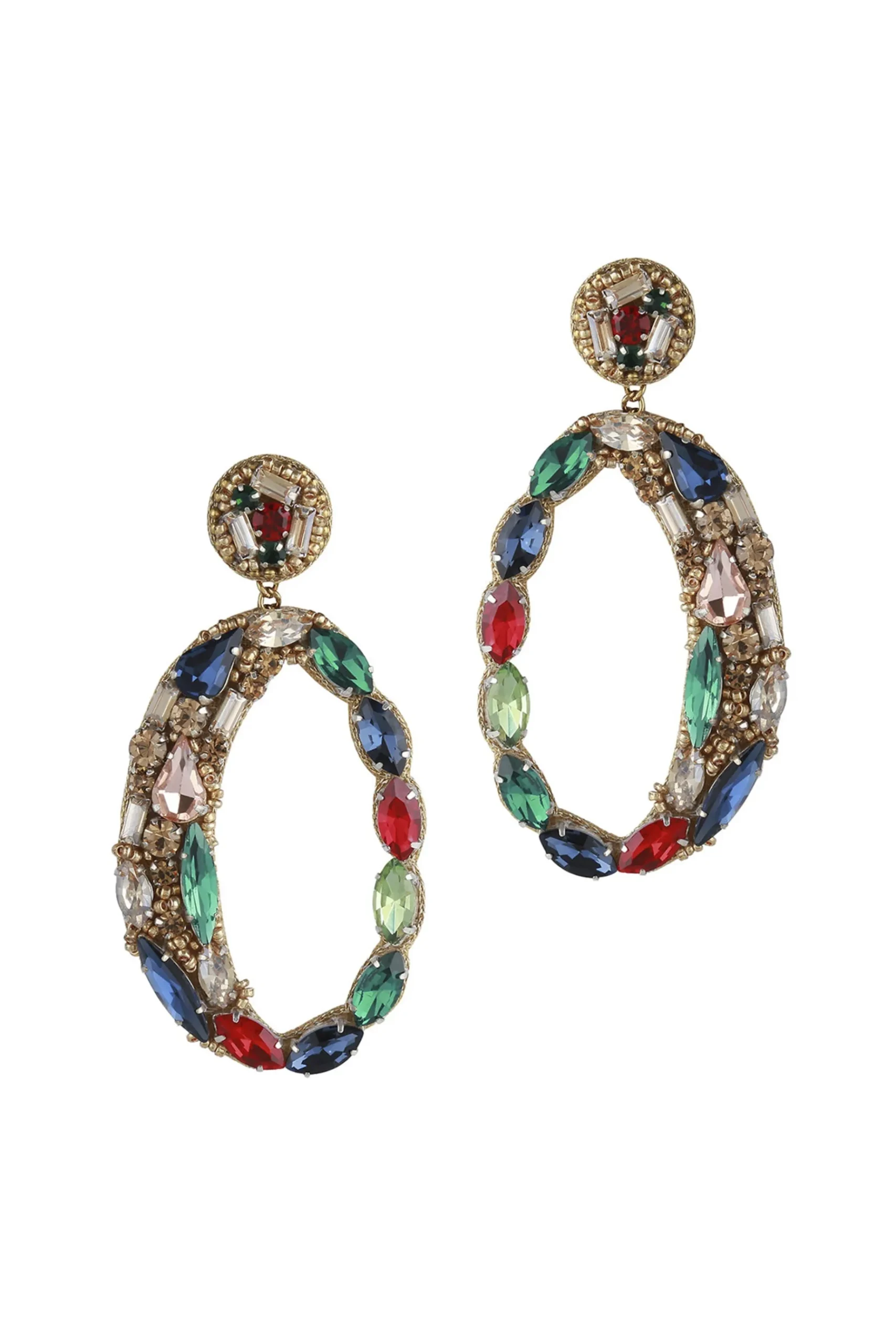 Earrings-HUSK Deepa Gurnani Freida Earring - Multi Coloured MultiColoured