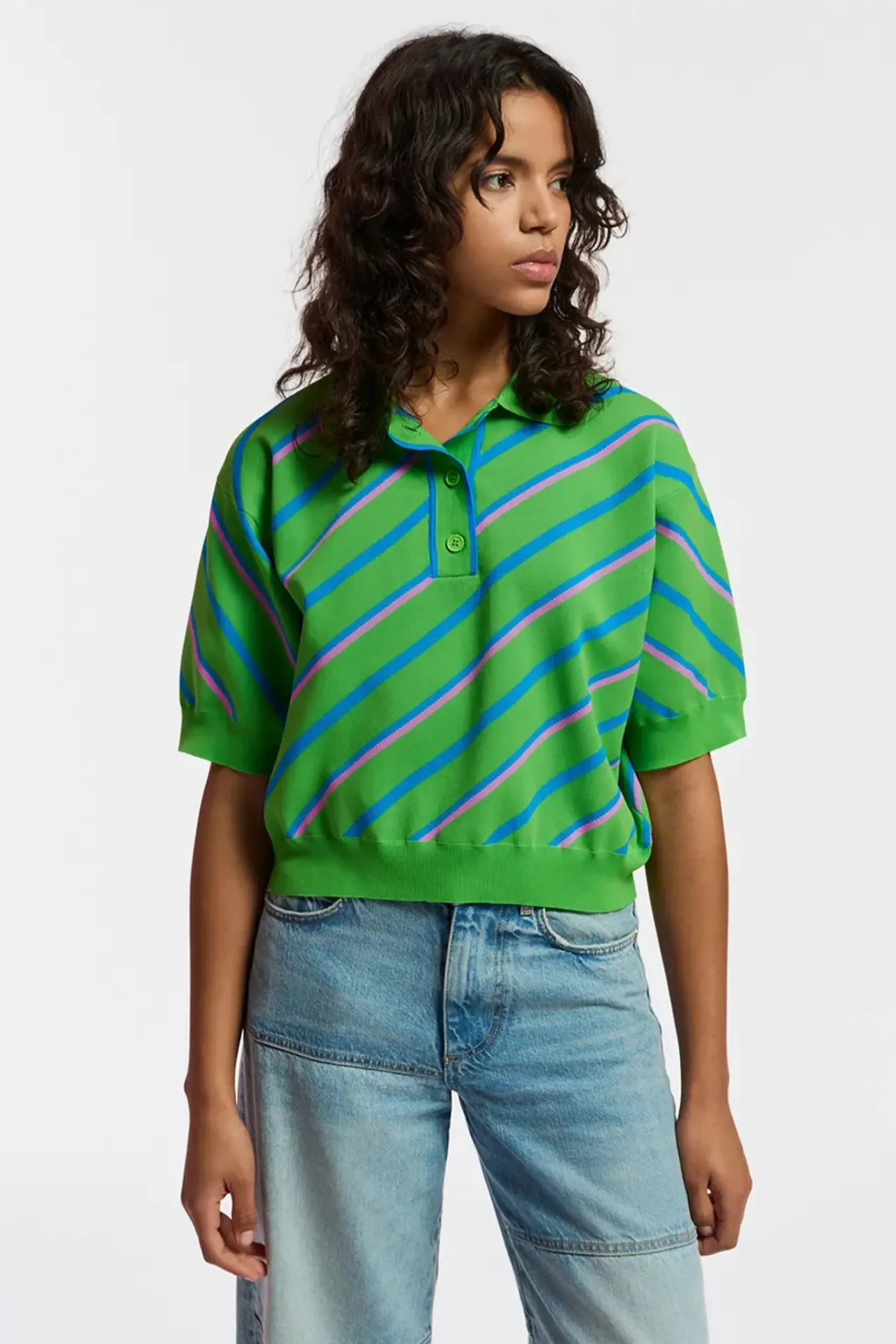 Knitwear-HUSK Essentiel Antwerp Farfalla Polo - Green