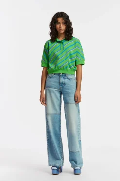 Knitwear-HUSK Essentiel Antwerp Farfalla Polo - Green