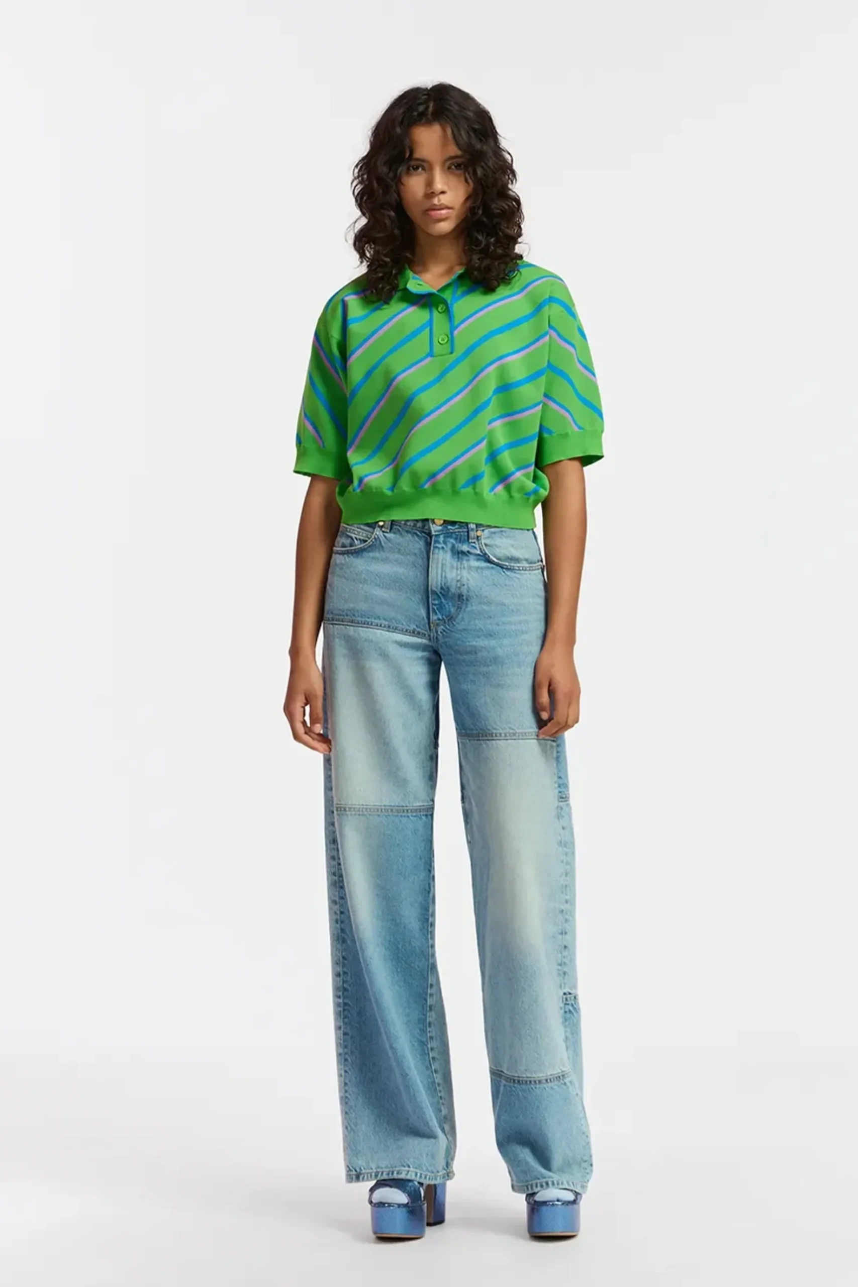 Knitwear-HUSK Essentiel Antwerp Farfalla Polo - Green