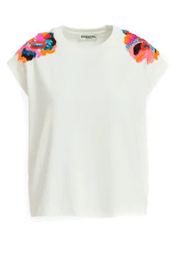 Tees & Tanks-HUSK Essentiel Antwerp Fequins Tee - White