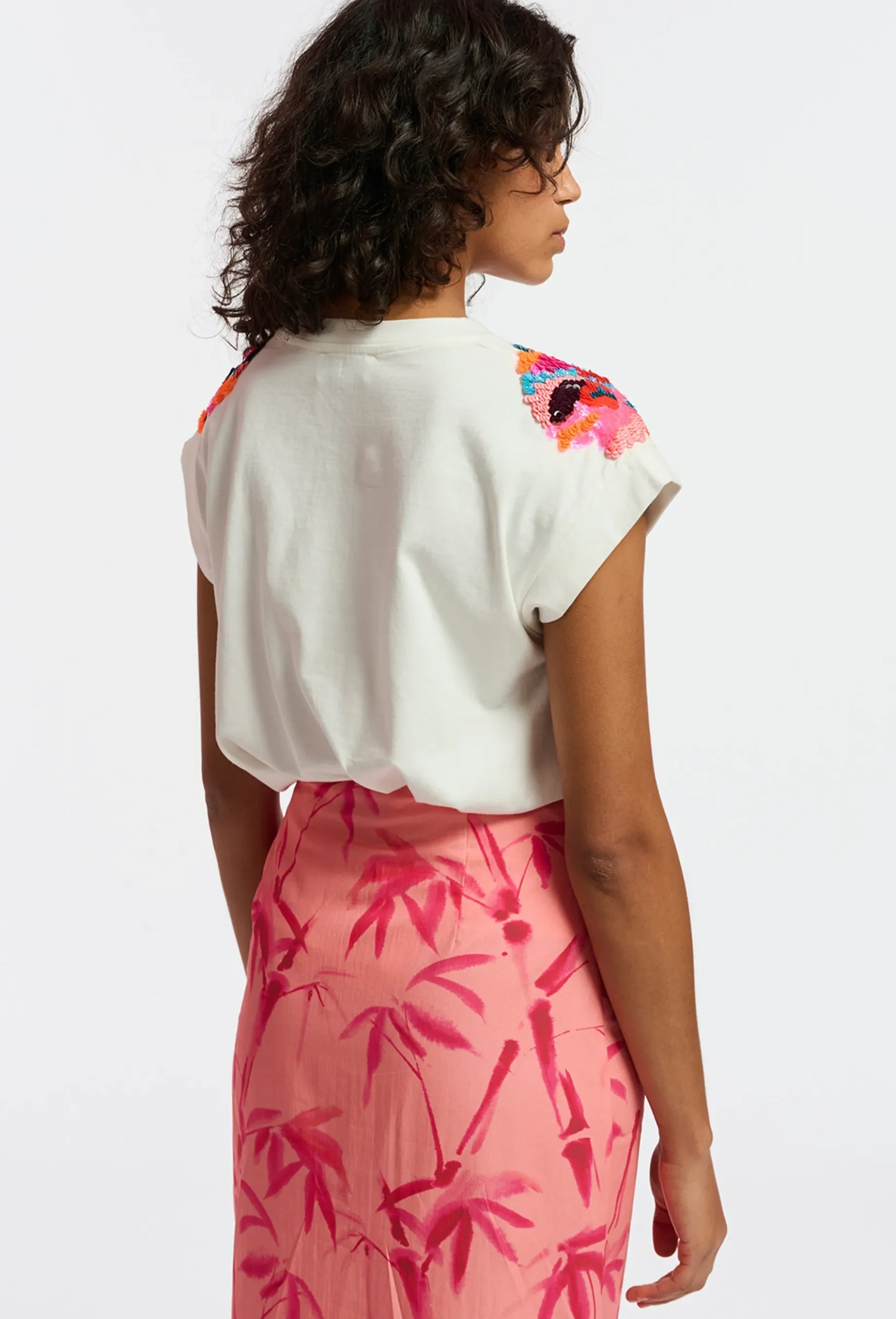 Tees & Tanks-HUSK Essentiel Antwerp Fequins Tee - White