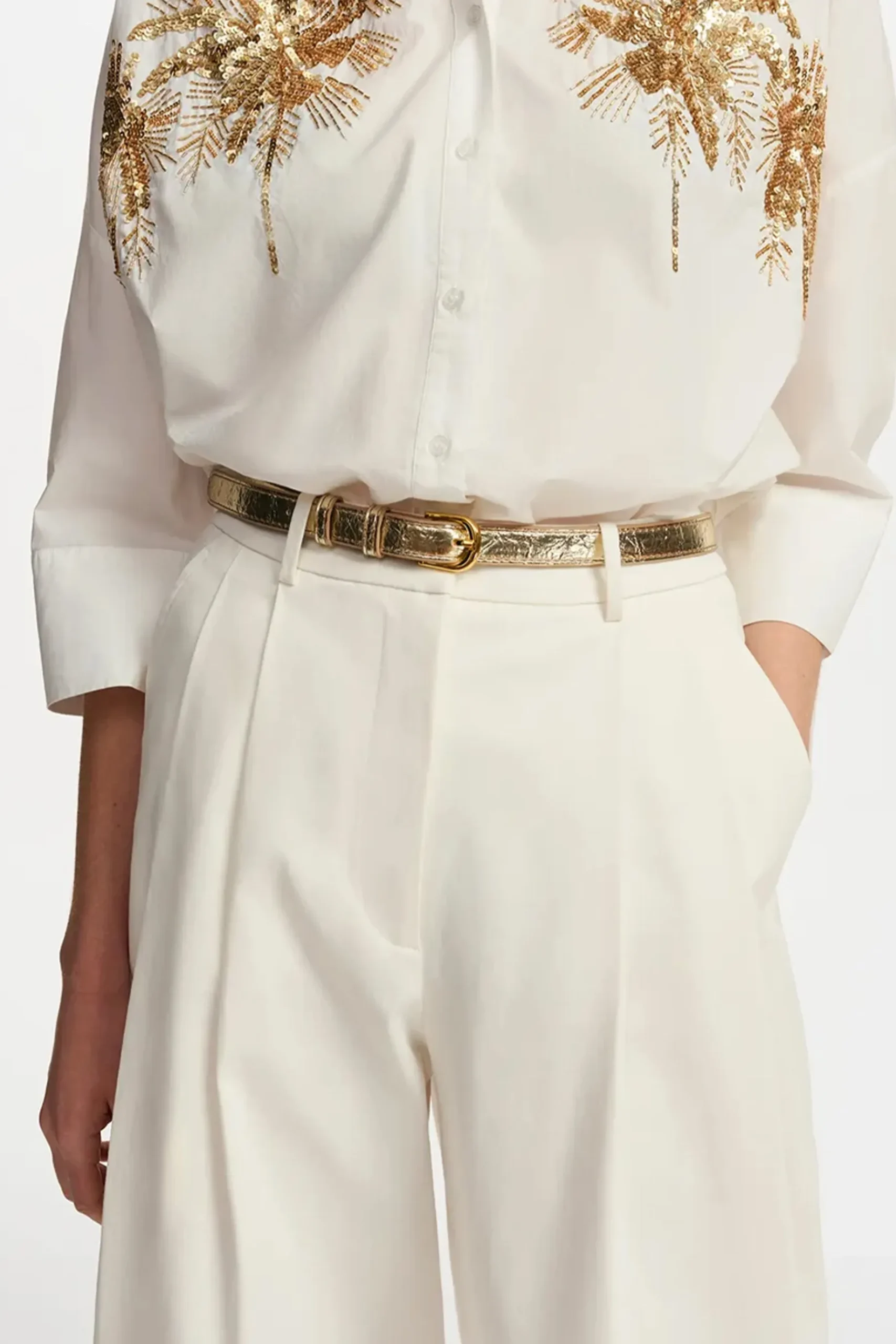 Belts-HUSK Essentiel Antwerp Fredastair Belt - Gold