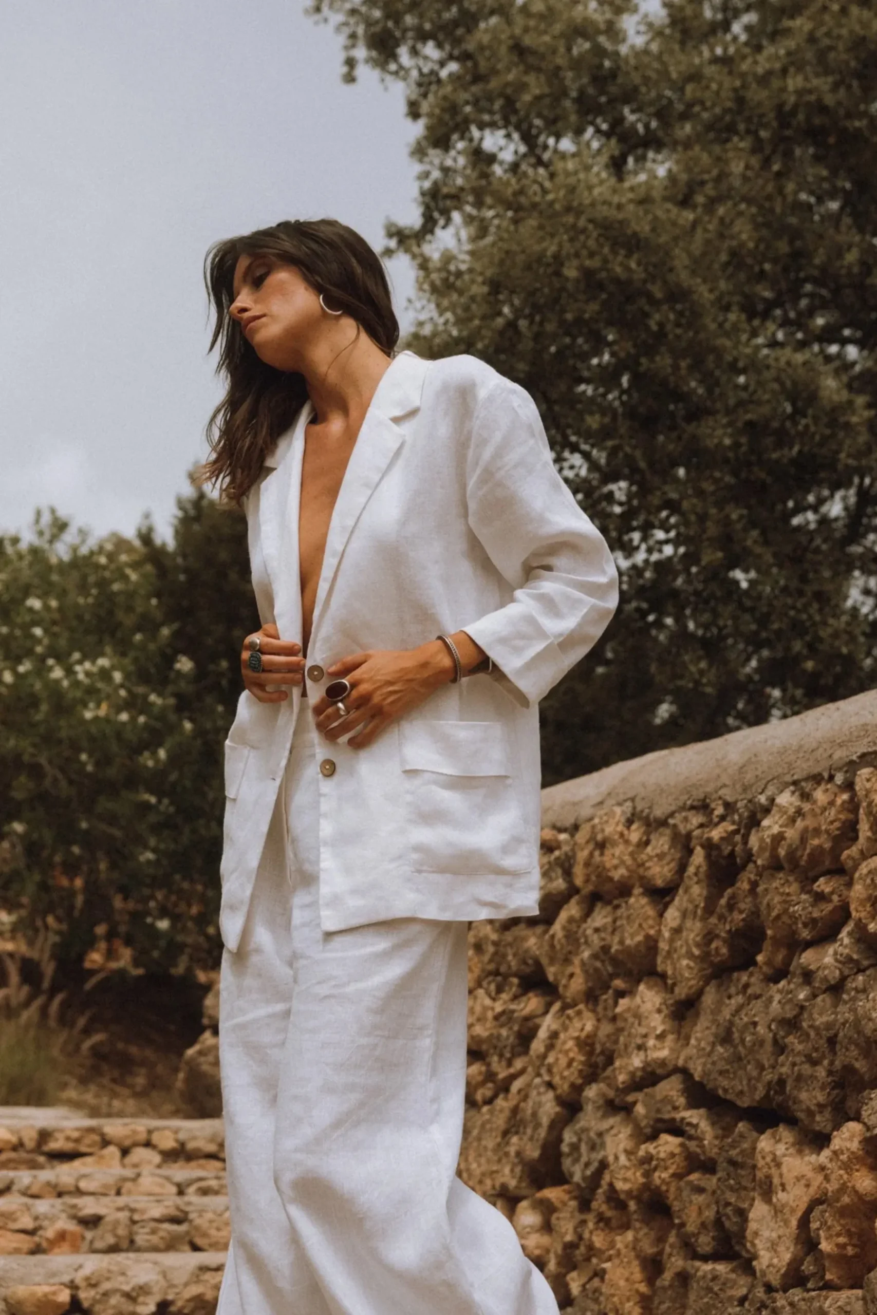 Jackets & Coats-HUSK Estilo Emporio Balth Blazer - White