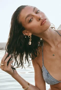 Earrings-HUSK Fairley Cluster Huggies - Gold