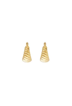 Earrings-HUSK Fairley Croissant Hoops - Gold