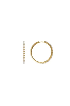 Earrings-HUSK Fairley Pearl Hoops - Gold