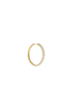 Earrings-HUSK Fairley Pearl Hoops - Gold