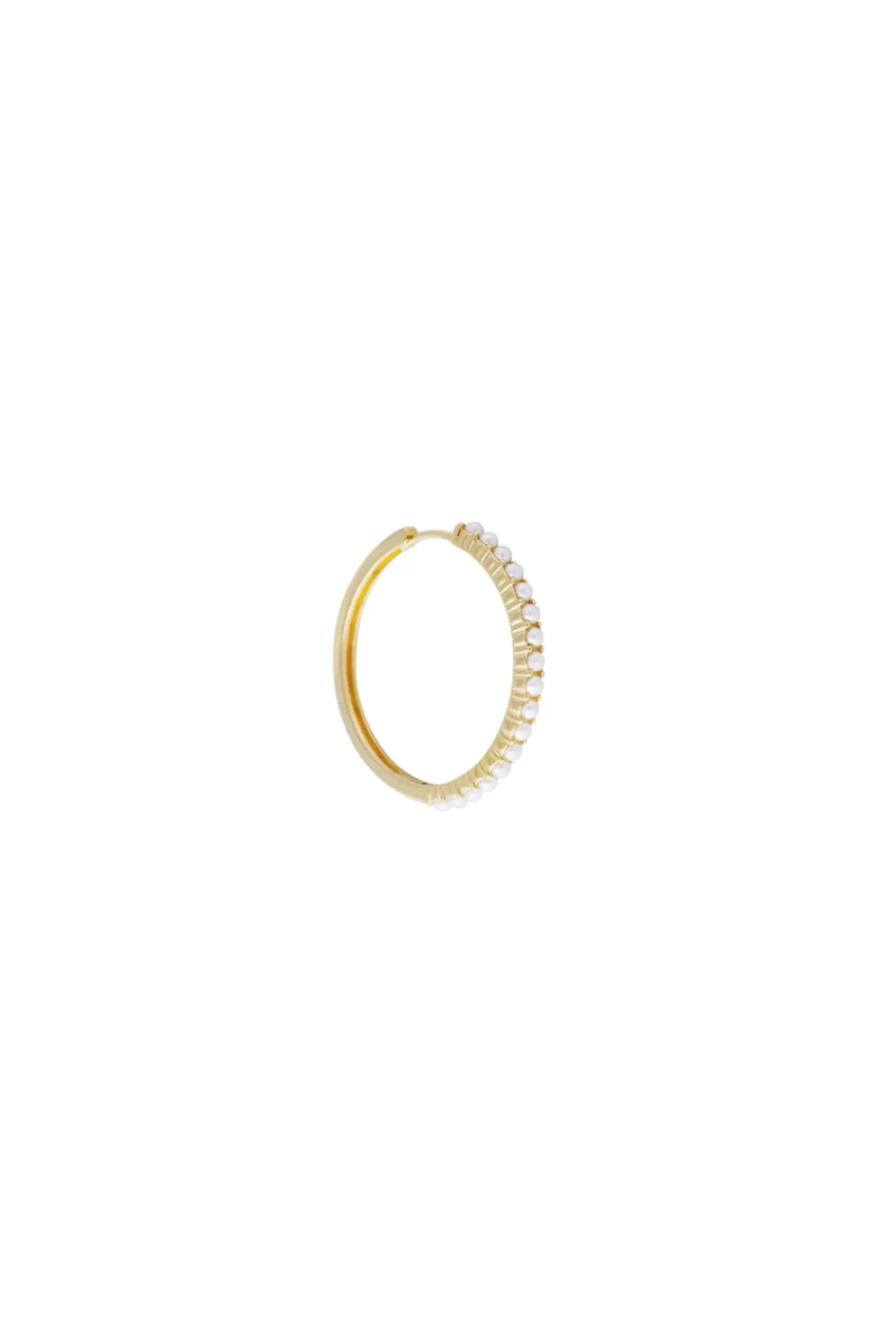 Earrings-HUSK Fairley Pearl Hoops - Gold