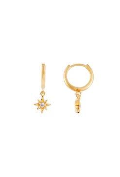 Earrings-HUSK Fairley Star Hoops - Gold