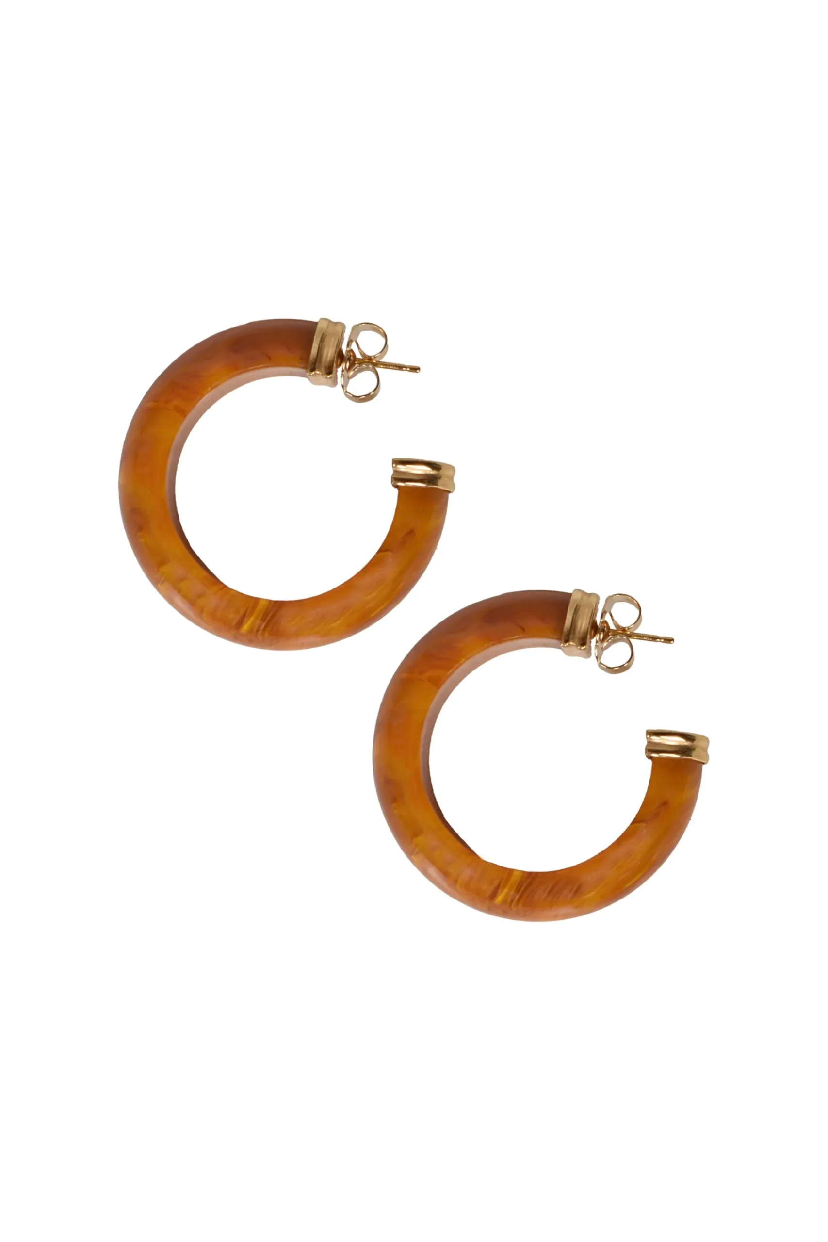 Earrings-HUSK Gas Bijoux Abalone Earring - Amber