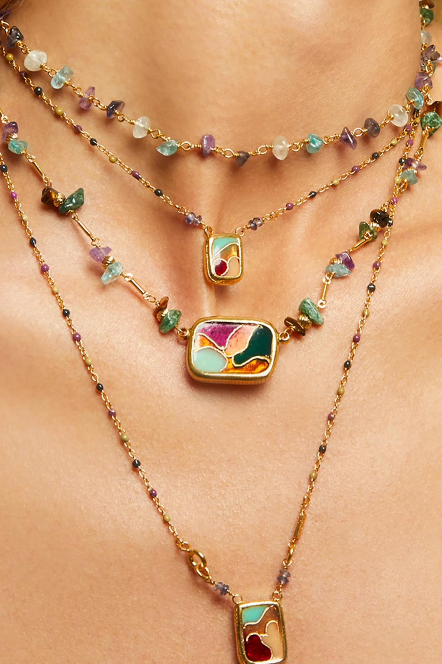 Necklaces-HUSK Gas Bijoux Scap Necklace - Sun