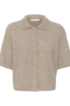 Knitwear-HUSK Gestuz Alpha Cardi - Sand