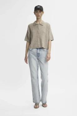 Knitwear-HUSK Gestuz Alpha Cardi - Sand