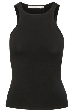 Tops-HUSK Gestuz Drew Singlet - Black