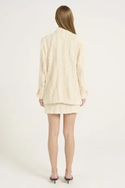 Jackets & Coats-HUSK Gestuz RAY BLAZER - Cream
