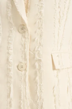 Jackets & Coats-HUSK Gestuz RAY BLAZER - Cream