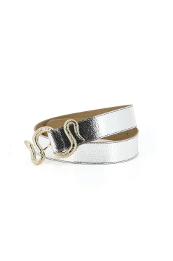Belts-HUSK Herbert Frere Soeur Crush Belt - Silver