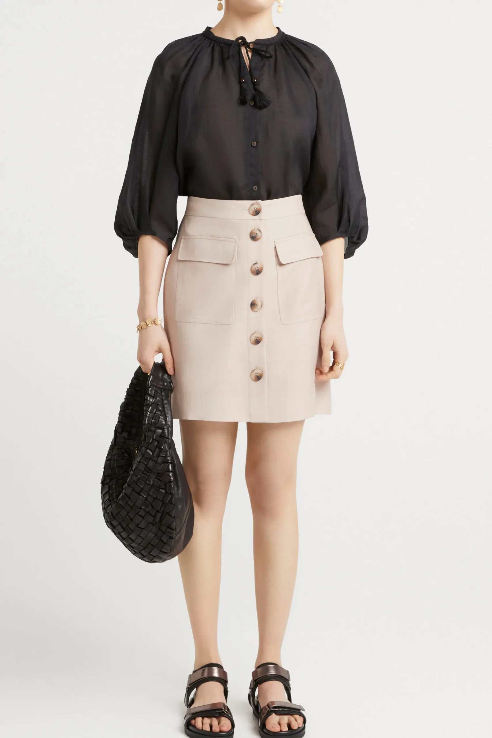 Skirts-HUSK Aimee skirt - Stone